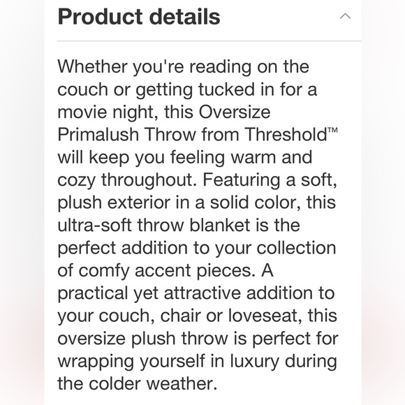THRESHOLD NWT oversized primalush throw blanket -red -50-70 - Picture 6 of 8